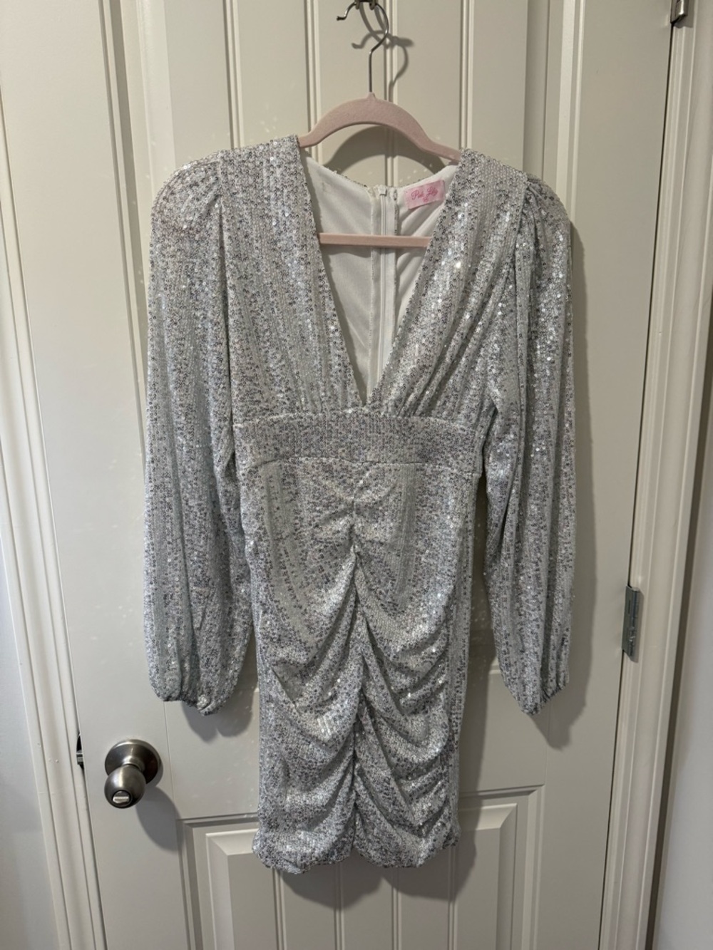 Pink Lily Silver Holiday Dress XS